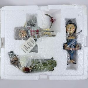 Vintage Wizard of Oz Ashton Drake Ornaments Set Of 3 Lion Monkey Scarecrow